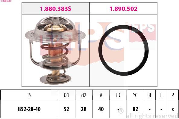 EPS 1.880.438 - Termostats, Dzesēšanas šķidrums autospares.lv