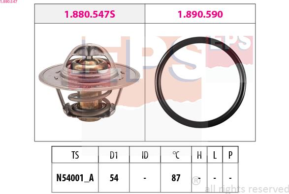 EPS 1.880.547 - Термостат охлаждающей жидкости / корпус www.autospares.lv