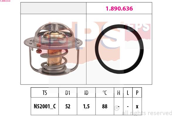 EPS 1.880.554 - Термостат охлаждающей жидкости / корпус www.autospares.lv