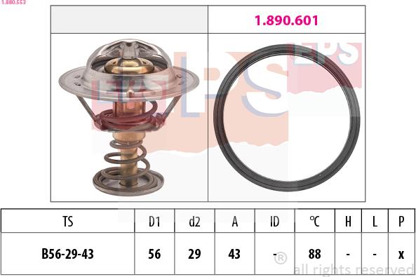 EPS 1.880.553 - Termostats, Dzesēšanas šķidrums www.autospares.lv