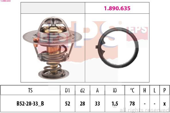 EPS 1.880.503 - Termostats, Dzesēšanas šķidrums www.autospares.lv