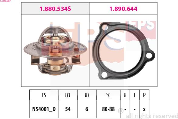 EPS 1.880.587 - Termostats, Dzesēšanas šķidrums www.autospares.lv