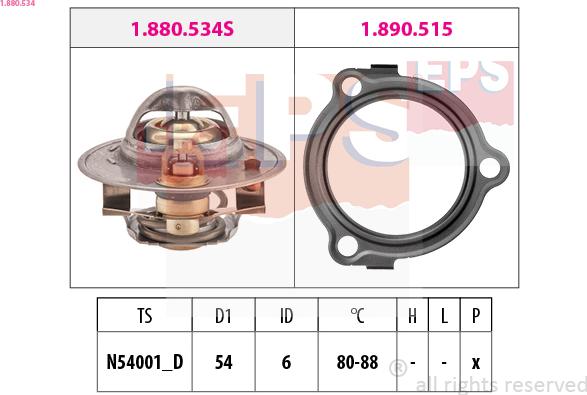 EPS 1.880.534 - Термостат охлаждающей жидкости / корпус www.autospares.lv