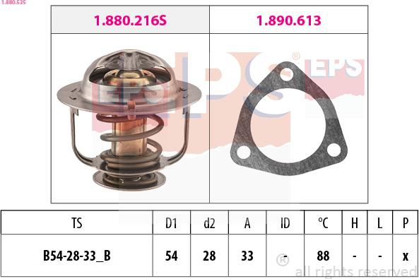 EPS 1.880.535 - Термостат охлаждающей жидкости / корпус www.autospares.lv