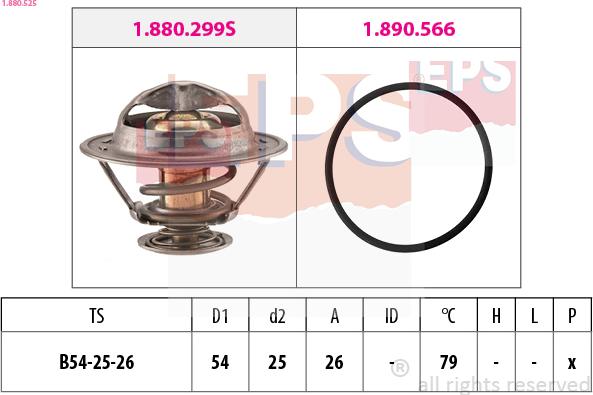 EPS 1.880.525 - Termostats, Dzesēšanas šķidrums autospares.lv