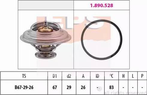 EPS 1.880.526 - Coolant thermostat / housing www.autospares.lv