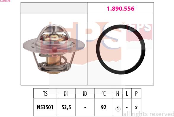 EPS 1.880.576 - Termostats, Dzesēšanas šķidrums www.autospares.lv