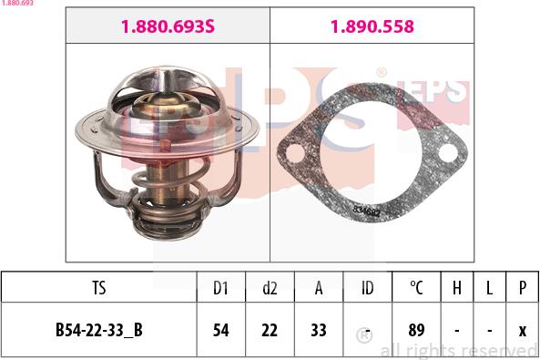 EPS 1.880.693 - Termostats, Dzesēšanas šķidrums www.autospares.lv