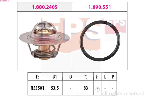 EPS 1.880.654 - Termostats, Dzesēšanas šķidrums autospares.lv