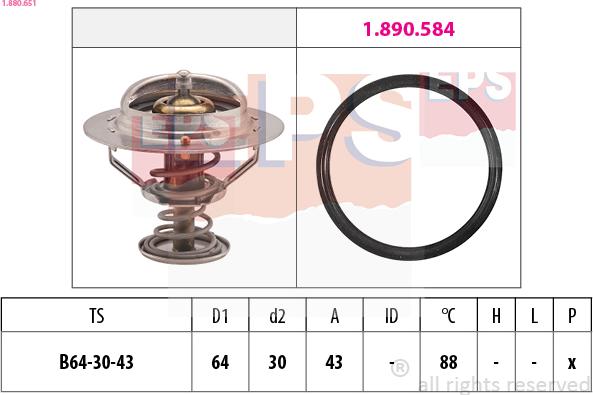 EPS 1.880.651 - Termostats, Dzesēšanas šķidrums autospares.lv