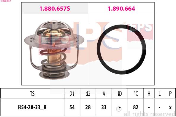 EPS 1.880.657 - Termostats, Dzesēšanas šķidrums www.autospares.lv