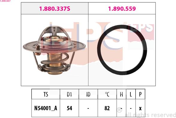 EPS 1.880.667 - Coolant thermostat / housing www.autospares.lv