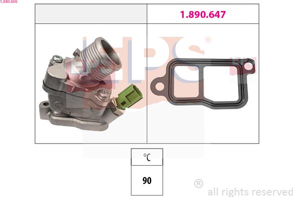 EPS 1.880.606 - Termostats, Dzesēšanas šķidrums www.autospares.lv