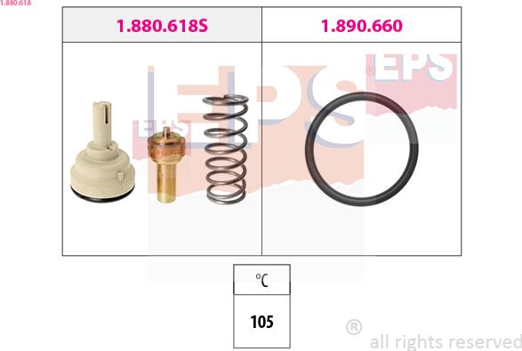 EPS 1.880.618 - Termostats, Dzesēšanas šķidrums www.autospares.lv