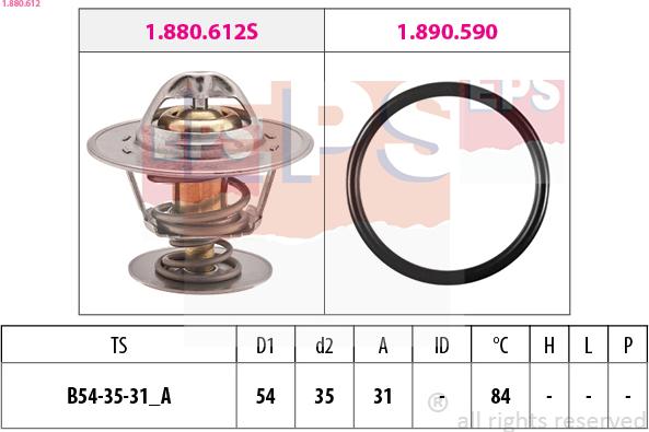 EPS 1.880.612 - Termostats, Dzesēšanas šķidrums www.autospares.lv