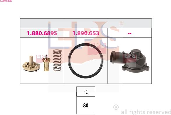 EPS 1.880.689K - Termostats, Dzesēšanas šķidrums www.autospares.lv