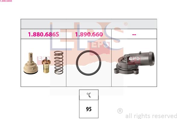 EPS 1.880.686K - Termostats, Dzesēšanas šķidrums www.autospares.lv