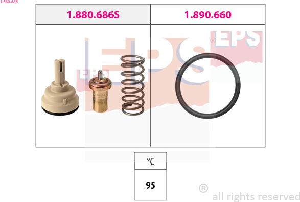 EPS 1.880.686 - Termostats, Dzesēšanas šķidrums www.autospares.lv