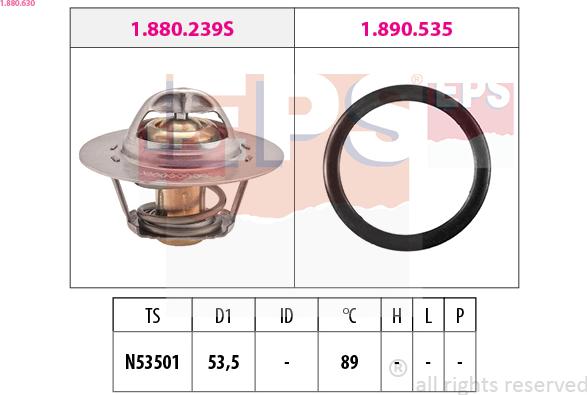 EPS 1.880.630 - Termostats, Dzesēšanas šķidrums www.autospares.lv