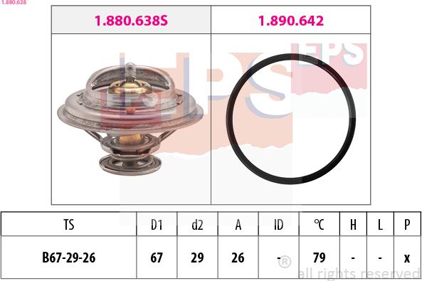 EPS 1.880.638 - Termostats, Dzesēšanas šķidrums autospares.lv