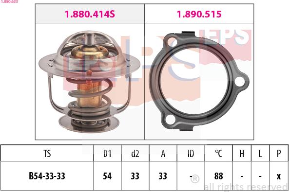 EPS 1.880.633 - Termostats, Dzesēšanas šķidrums www.autospares.lv