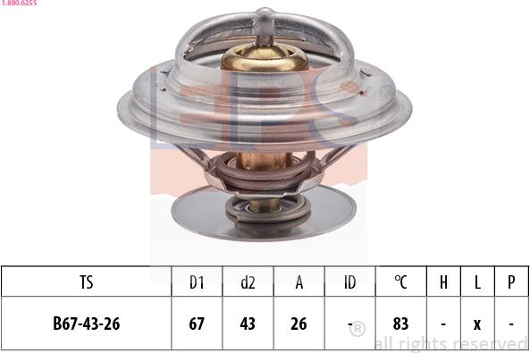 EPS 1.880.625S - Термостат охлаждающей жидкости / корпус www.autospares.lv