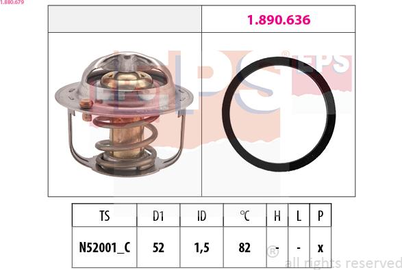 EPS 1.880.679 - Coolant thermostat / housing www.autospares.lv