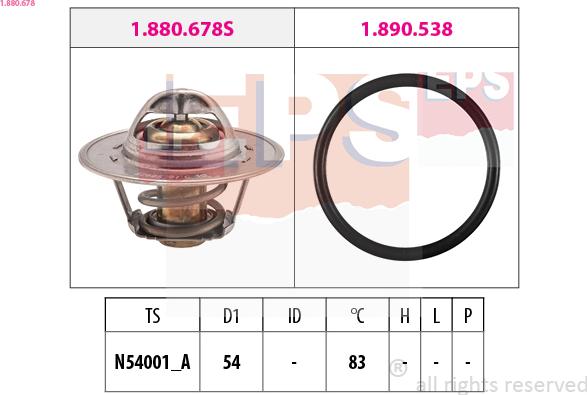 EPS 1.880.678 - Coolant thermostat / housing www.autospares.lv