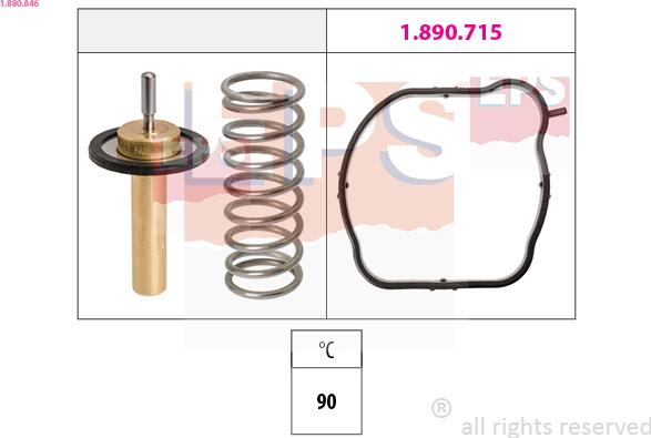 EPS 1.880.846 - Termostats, Dzesēšanas šķidrums www.autospares.lv