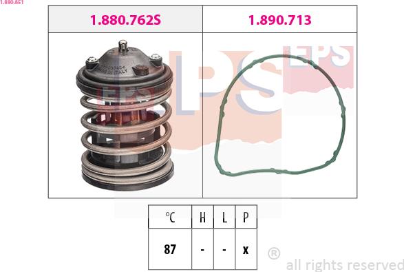 EPS 1.880.851 - Termostats, Dzesēšanas šķidrums www.autospares.lv