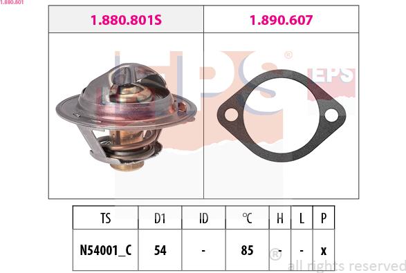 EPS 1.880.801 - Termostats, Dzesēšanas šķidrums www.autospares.lv