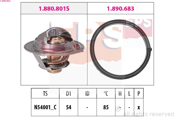 EPS 1.880.803 - Termostats, Dzesēšanas šķidrums www.autospares.lv