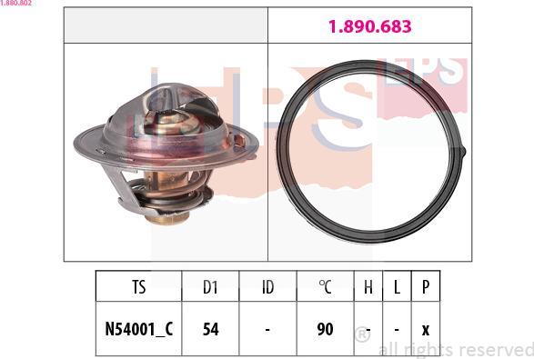 EPS 1.880.802 - Termostats, Dzesēšanas šķidrums www.autospares.lv