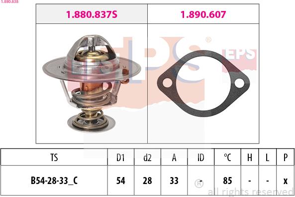 EPS 1.880.838 - Термостат охлаждающей жидкости / корпус www.autospares.lv