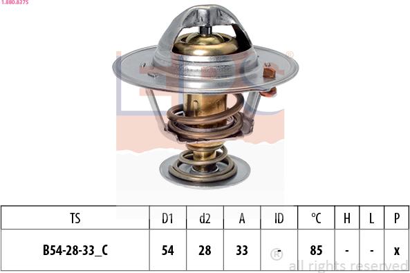 EPS 1.880.837S - Termostats, Dzesēšanas šķidrums www.autospares.lv