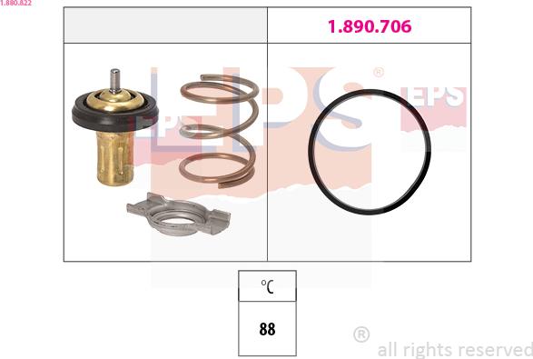 EPS 1.880.822 - Termostats, Dzesēšanas šķidrums www.autospares.lv