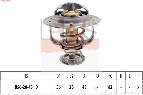 EPS 1.880.399S - Термостат охлаждающей жидкости / корпус www.autospares.lv