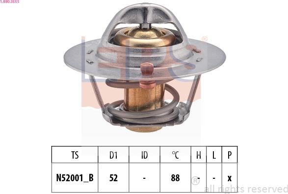 EPS 1.880.355S - Coolant thermostat / housing www.autospares.lv