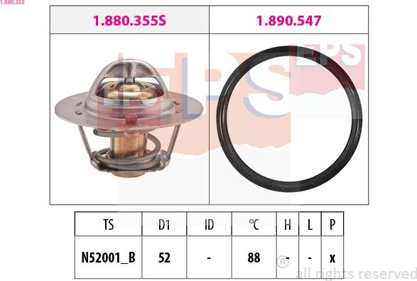 EPS 1.880.355 - Termostats, Dzesēšanas šķidrums www.autospares.lv