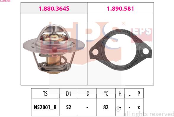 EPS 1.880.364 - Termostats, Dzesēšanas šķidrums www.autospares.lv