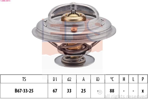 EPS 1.880.361S - Термостат охлаждающей жидкости / корпус www.autospares.lv