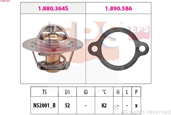 EPS 1.880.367 - Termostats, Dzesēšanas šķidrums www.autospares.lv