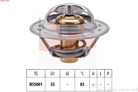 EPS 1.880.304S - Coolant thermostat / housing www.autospares.lv