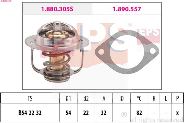 EPS 1.880.305 - Термостат охлаждающей жидкости / корпус www.autospares.lv