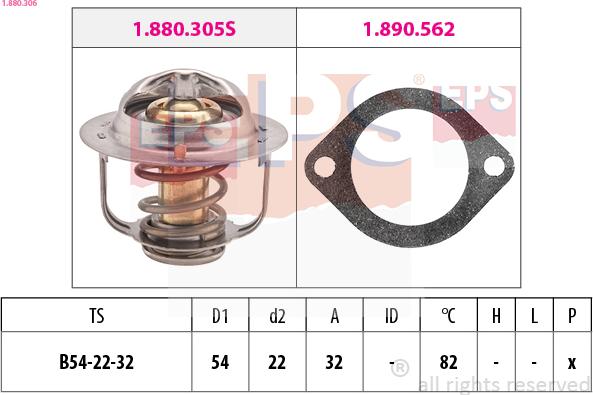 EPS 1.880.306 - Termostats, Dzesēšanas šķidrums autospares.lv