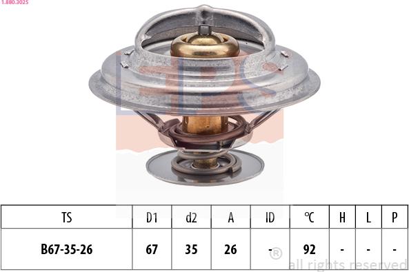 EPS 1.880.302S - Coolant thermostat / housing www.autospares.lv