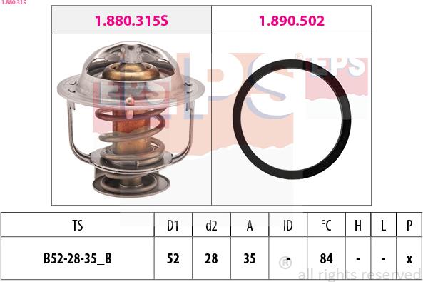 EPS 1.880.315 - Termostats, Dzesēšanas šķidrums www.autospares.lv