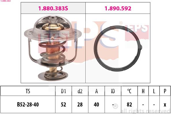 EPS 1.880.383 - Termostats, Dzesēšanas šķidrums www.autospares.lv