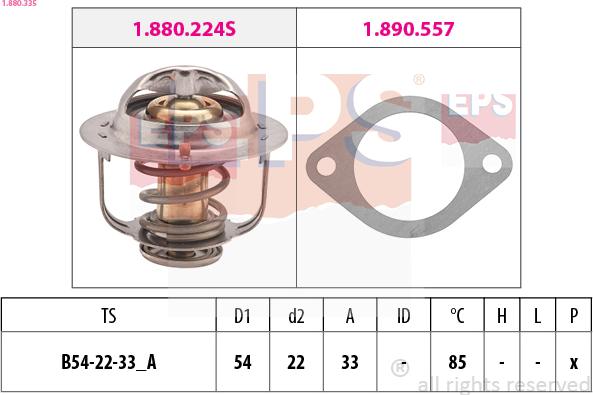 EPS 1.880.335 - Termostats, Dzesēšanas šķidrums autospares.lv