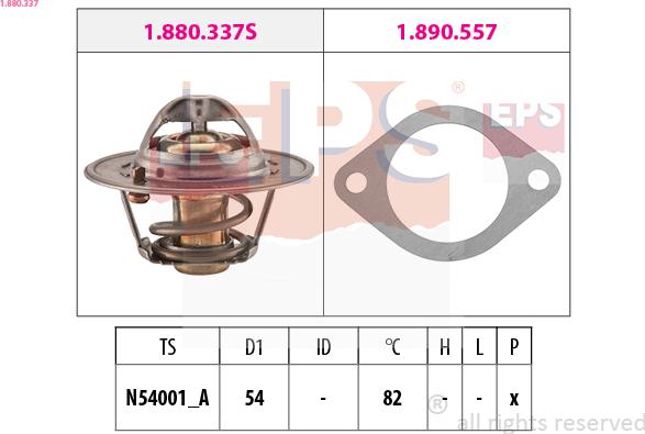 EPS 1.880.337 - Coolant thermostat / housing www.autospares.lv